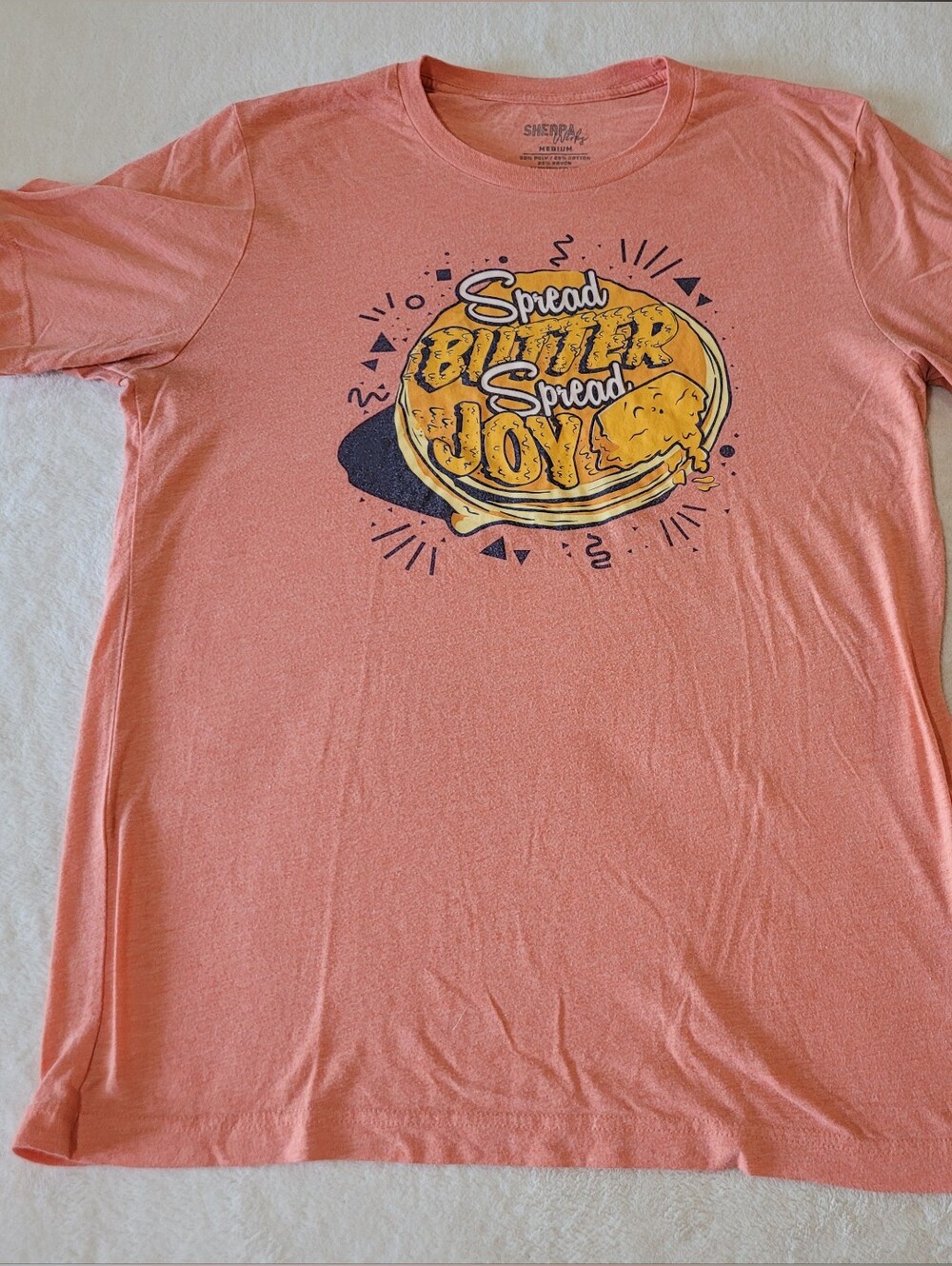 Sherpa Werky Spread Butter Spread Joy Tshirt Orange M